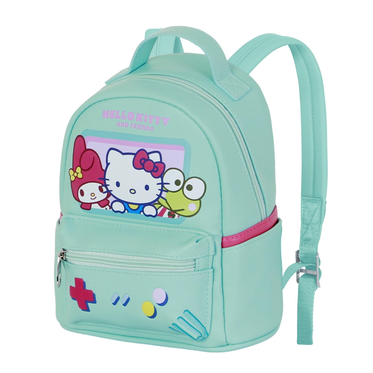 Hello Kitty Videogame-Small Heady Backpack, Turquoise, 22 x 25 cm, Capacity 5 L