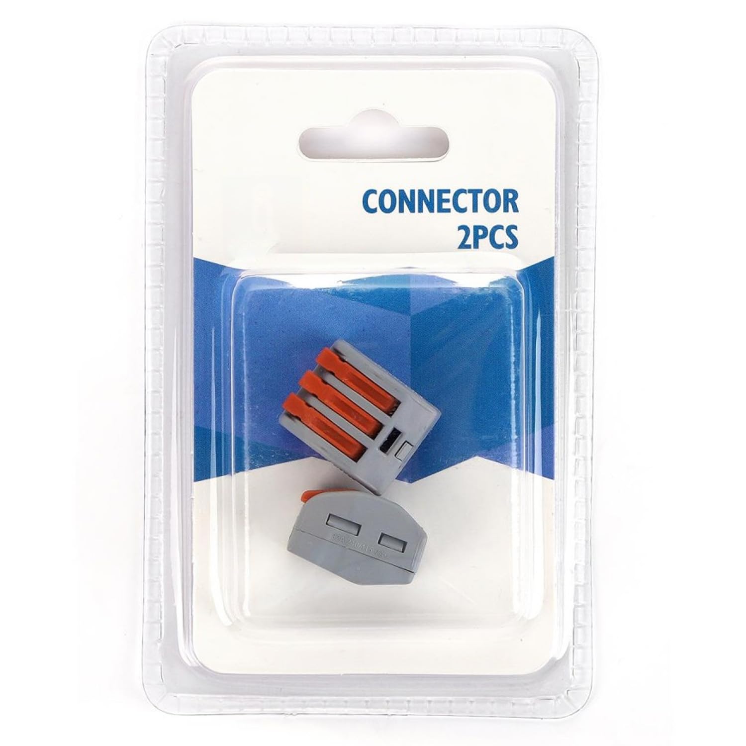 CMK-104 terminals (2 pieces per blister), in clear and orange colors, perfect for safe and efficient connections in multiple electrical and electronic projects.