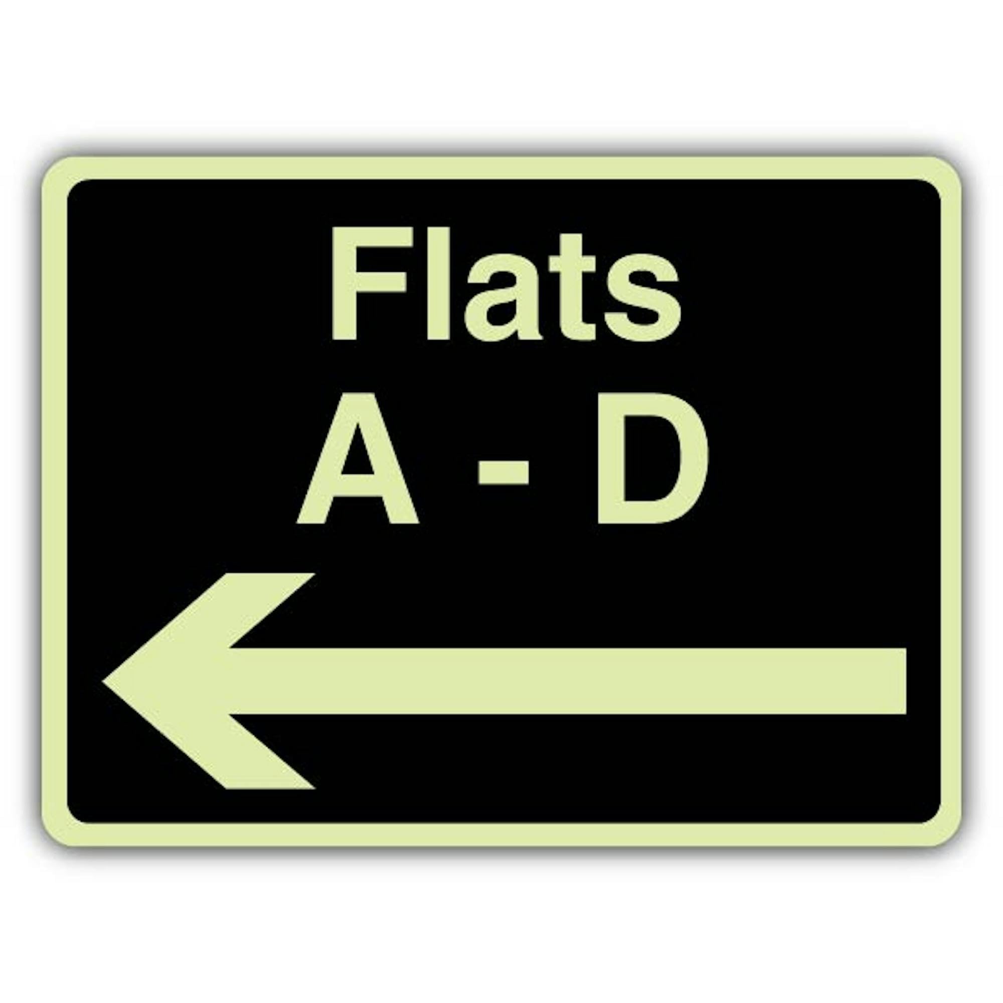 V Safety Flats A to D Panneau de flèche gauche – 600 x 450 mm – Triple