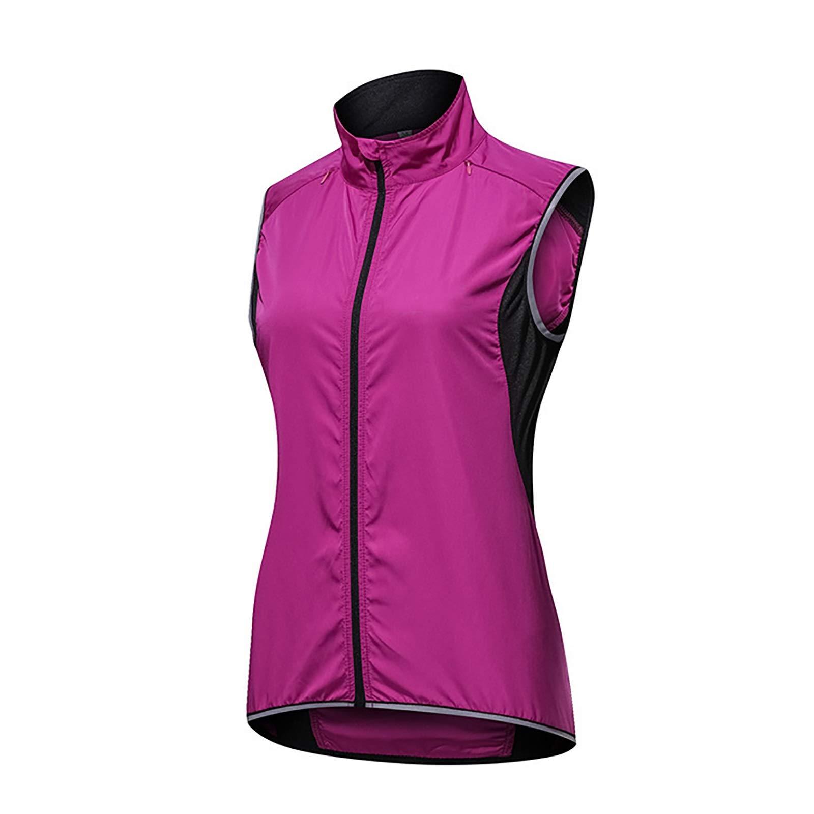 LXC Hombres Chaleco Ciclismo Sin Mangas Impermeable Antiviento Chaleco MTB con Tira Reflectante (Color : Purple, Size : 3XL)