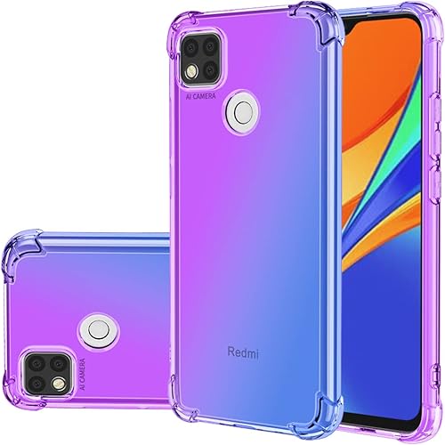 Gufuwo Funda para Xiaomi Redmi 9CRedmi 10ARedmi 9 ActivPoco C3Poco C31 Cute Case Girls, Gradient Slim Anti Scratch Soft TPU Funda protectora a