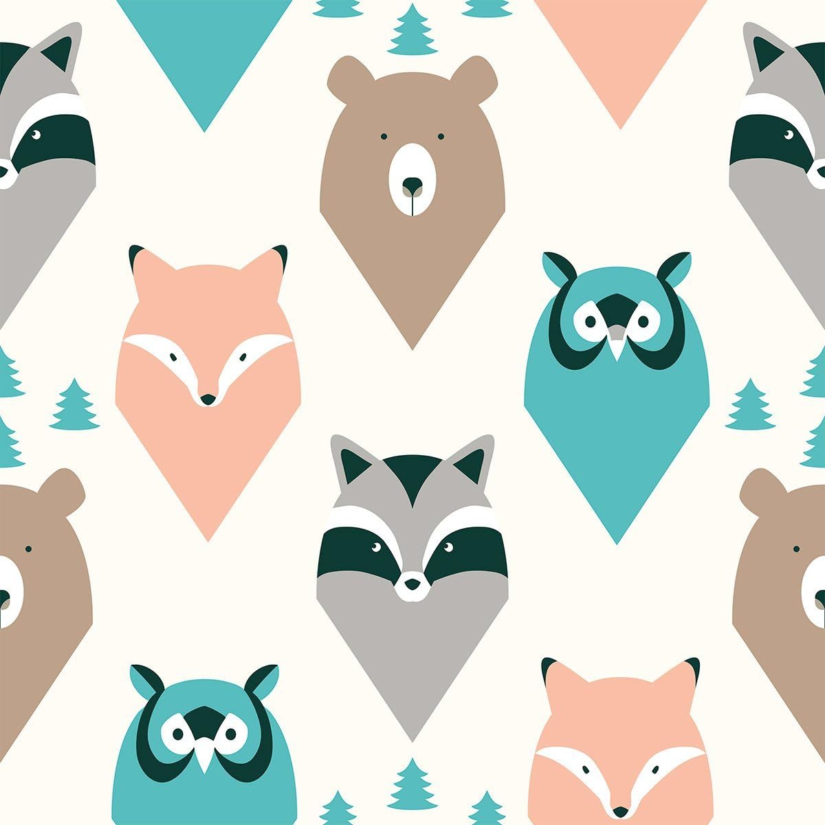 Walls By Me Peel and Stick Brown and Cream Forest Baby Removable Wallpaper 1430-2ft x 4ft (61x122cm)