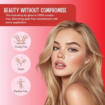 RUDE Cosmetics Berry Juicy Lip Gloss for Women, High Shine Lip Glosses Set, Moisturizing & Hydrating Lipgloss for Girls, Ideal for Day & Night Makeup Looks, Crystalize & Code Red