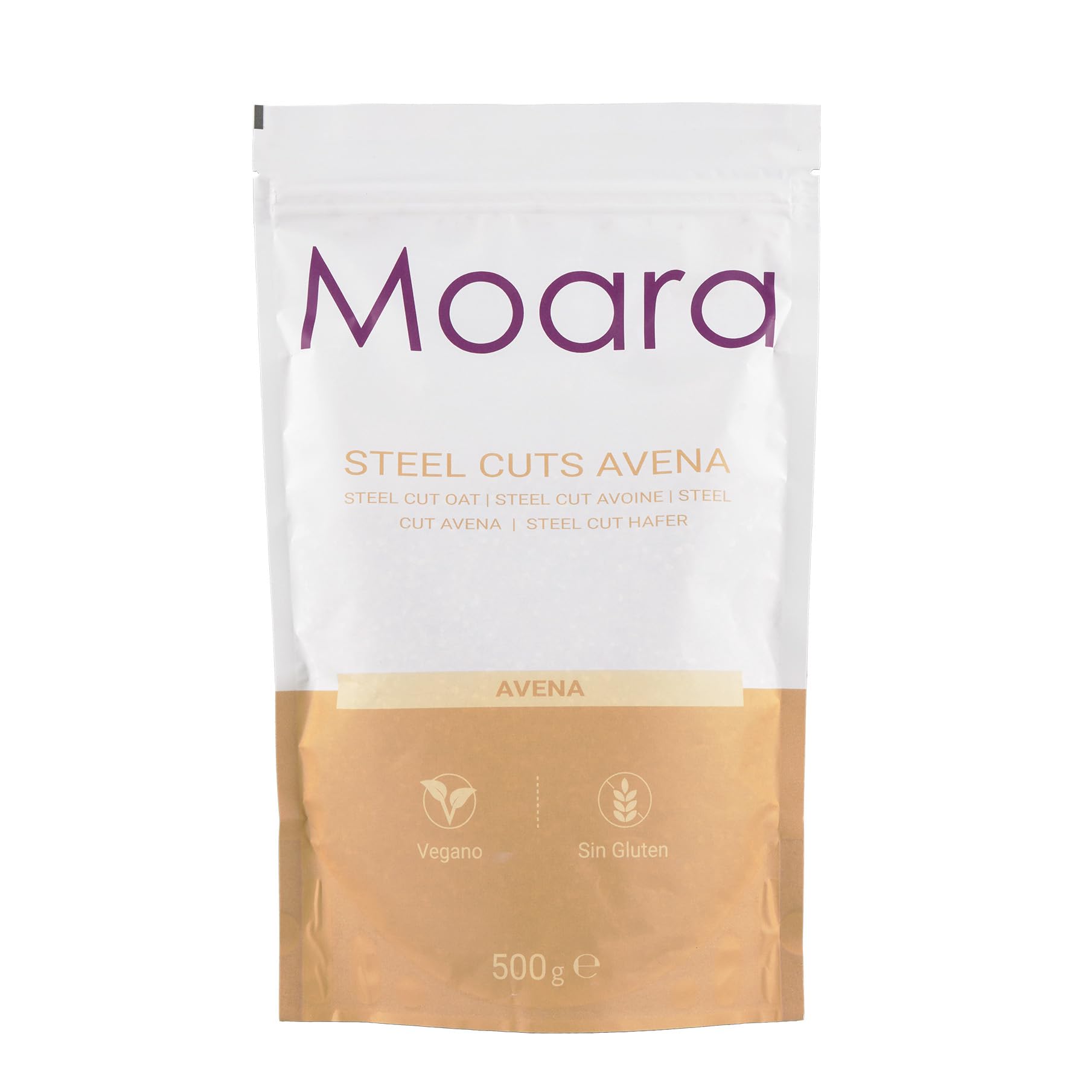 Avena cortada en acero - Avena integral, vegana, 100% libre de gluten y alérgenos - Steel cut oats, 500 gr.