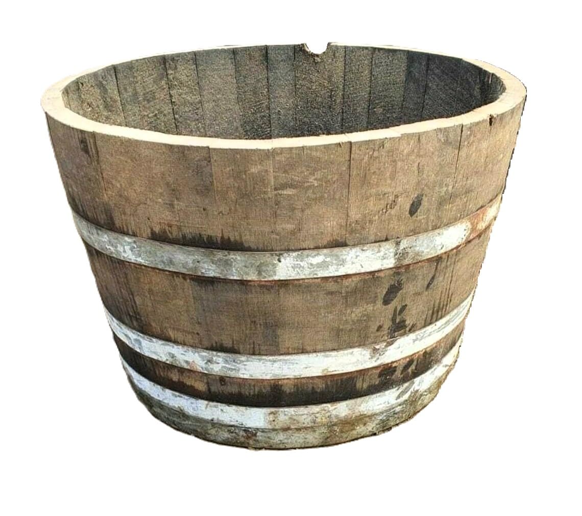 WATERPROOF OAK HALF WINE BARREL ICE BUCKET FISH WILD POND LILLY WATER FEATURE