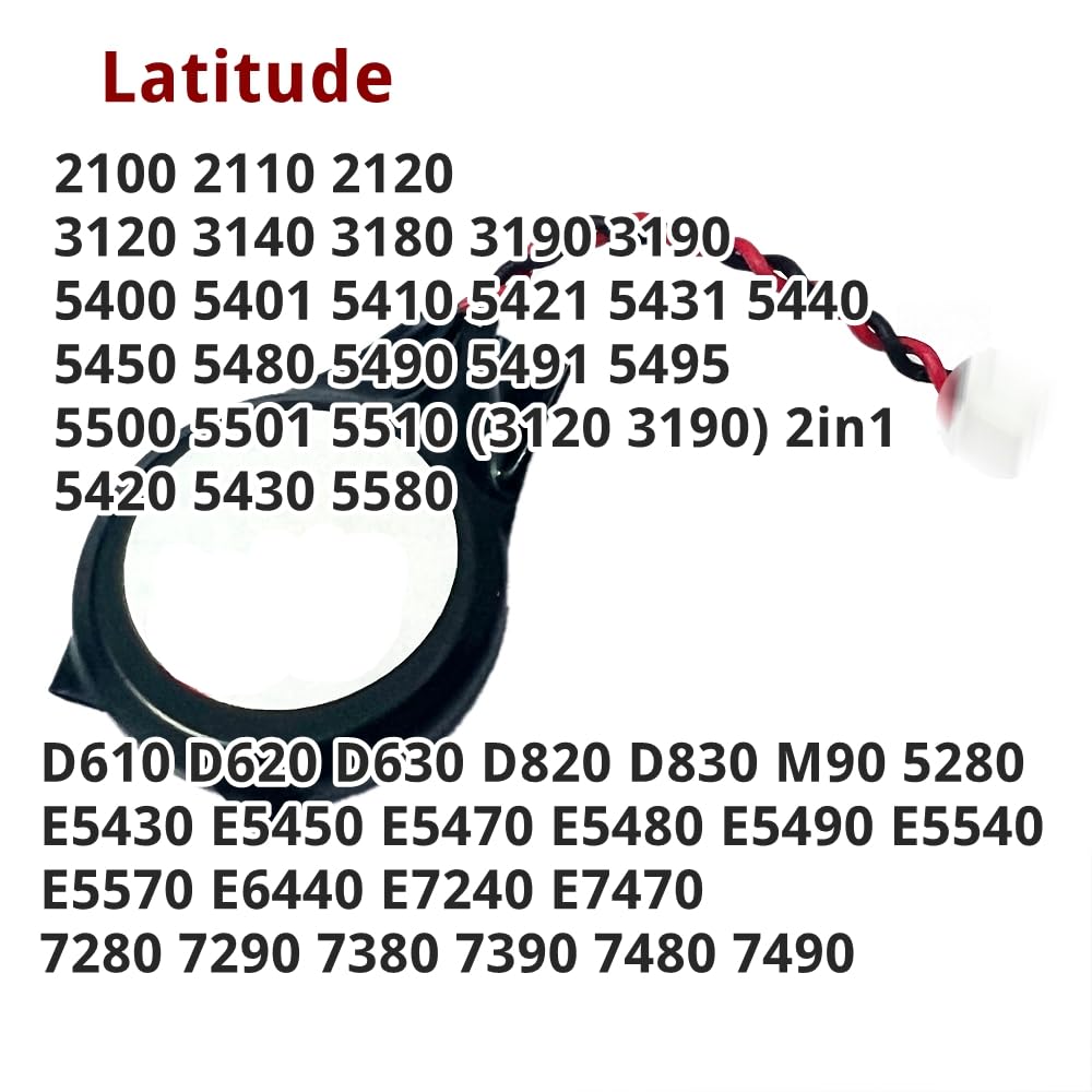 Bateria CMOS do Dell Latitude D610 D620 D630 D820 D830 M90, Latitude 5280 E6440 E7240 E7470 E5540 E5430 E5450 E5470 E5480 E5490 E5570 Motherboard CMOS Battery