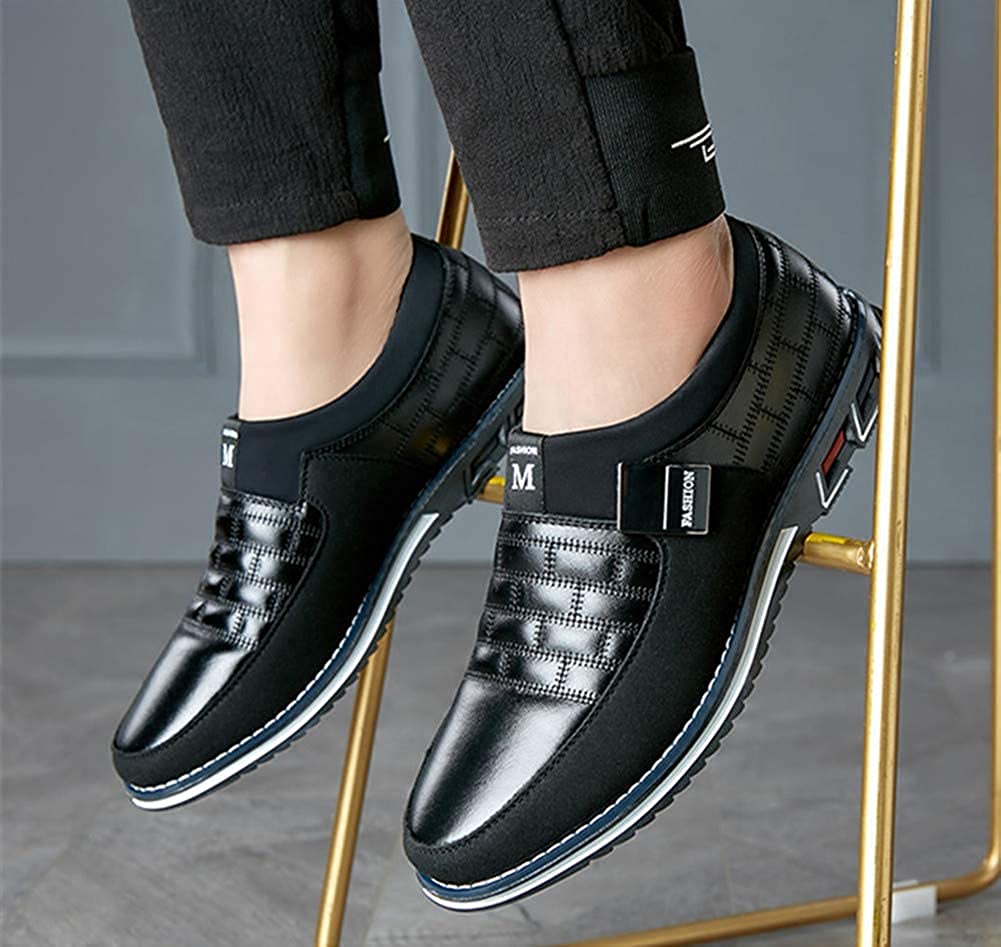 Asifn Sin Cordones Mocasines de Piel Hombre Mocasín Clásico Barco Zapatos Oficina Casuales Ligeros