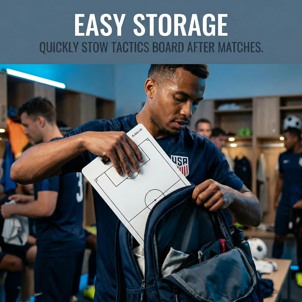 Soccer Clipboard for Coaches, Double-Sided Dry Erase Board