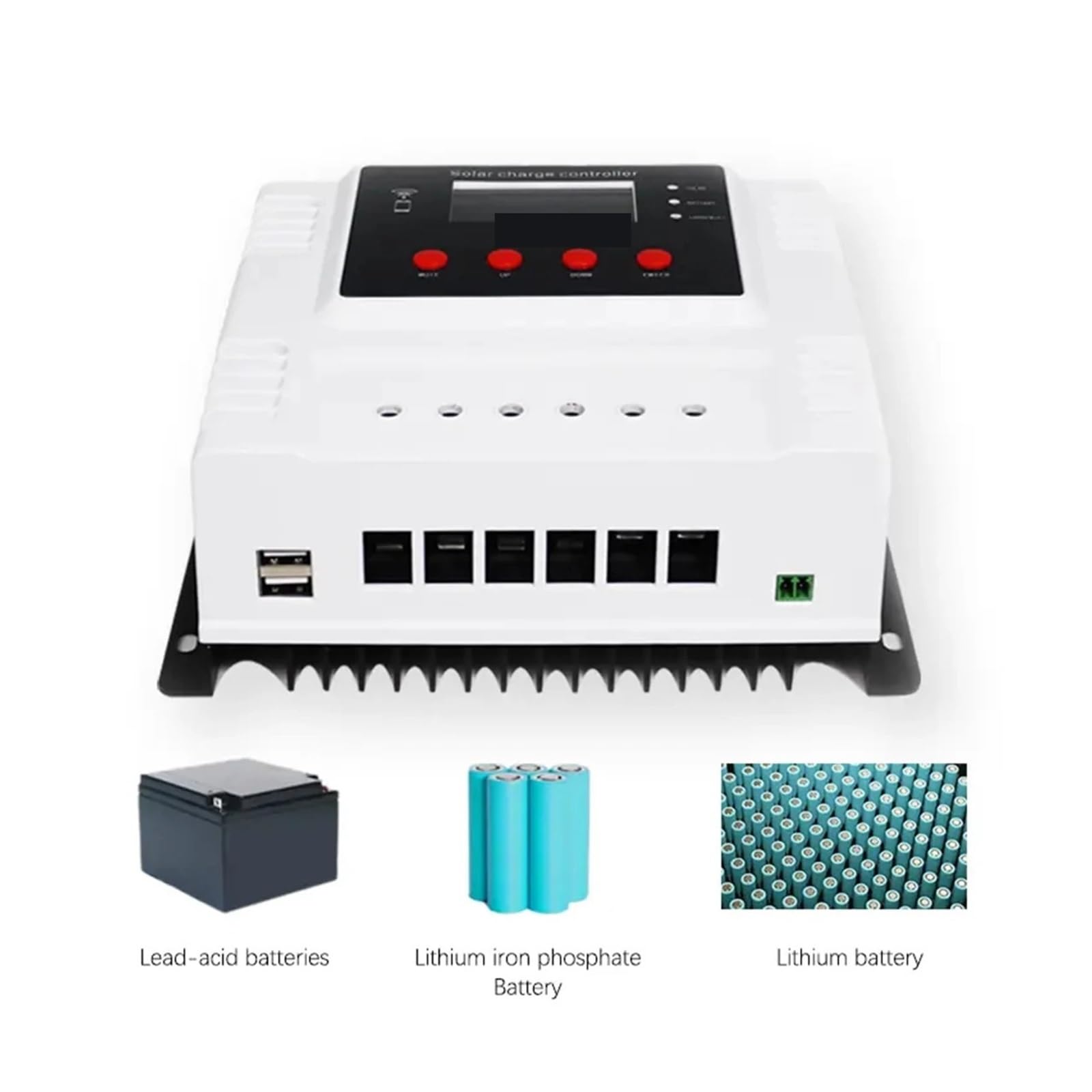 Regolatore di Carica Pannello Solare, Regolatore di Carica Solare Intelligente Controllo App 100VDC for 12V/24V/48V 10A 20A 30A 40A 50A 60A(40A)