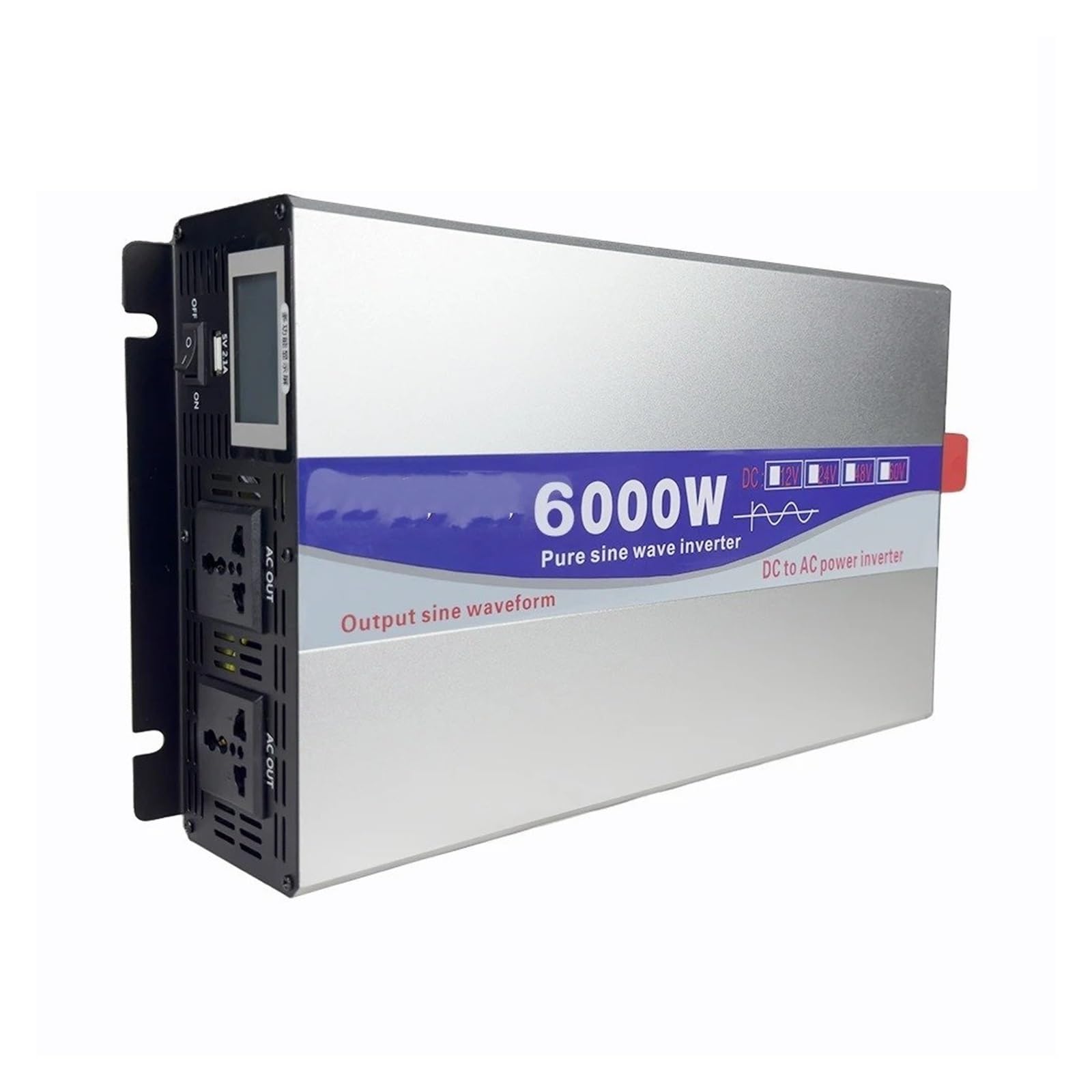 Inversor Onda Sinusoidal Pura 6000 W 8000 W CC 12 V-72 V A CA 110 V/220 V Convertidor Portátil Energía Solar para El Hogar con USB(6000W,12V,220V(50HZ))