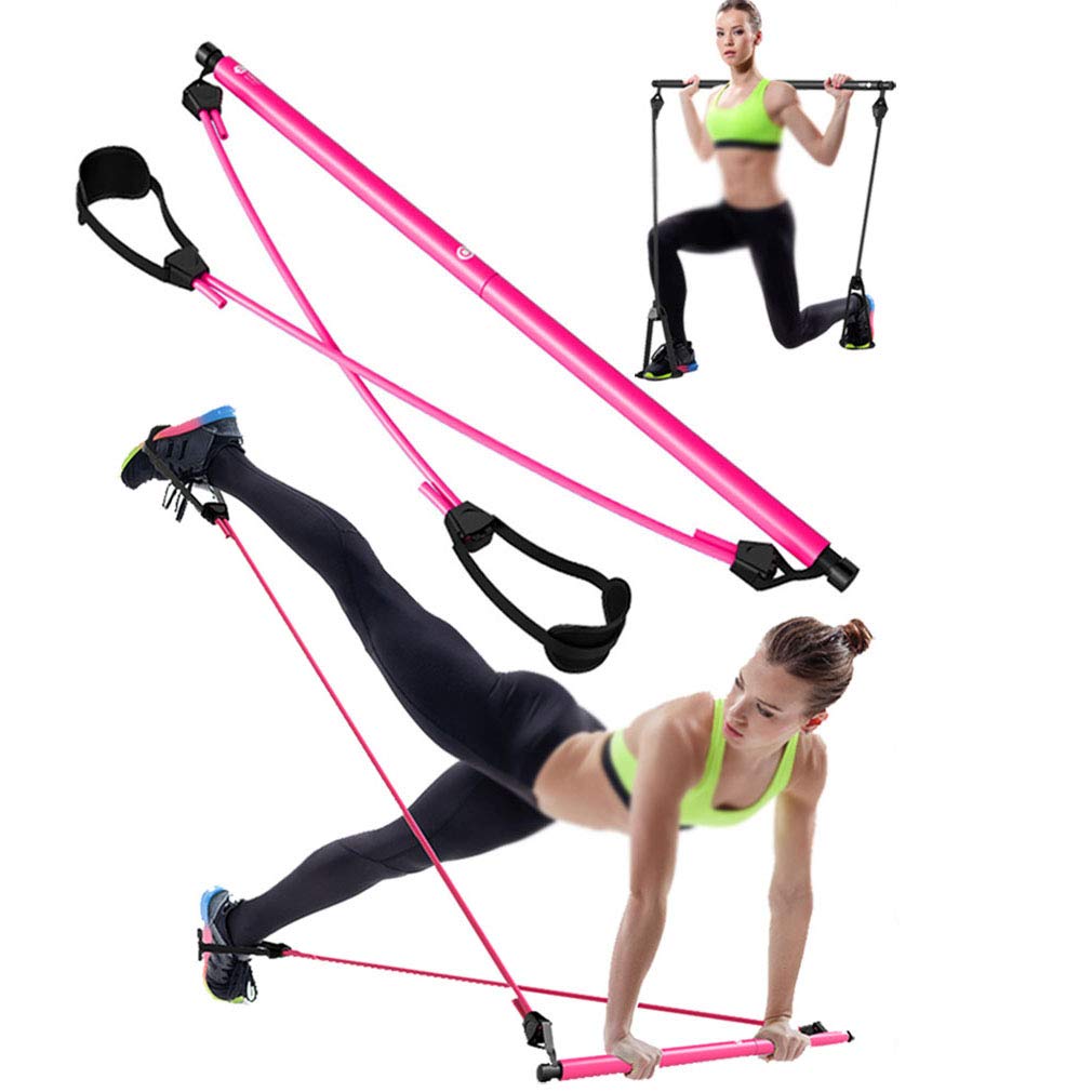 TESLANG Upgraded Pilates Bar Kit with Resistance Bands, Portable
