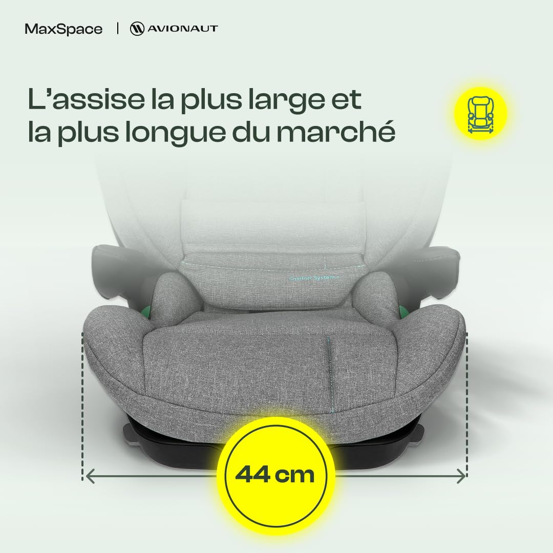 Siège Auto Enfant MaxSpace Smart 100–150 cm (15–50 kg) – Large et Profond, Dossier Inclinable, Appuie-tête Réglable en Hauteur, Sécurité Maximale, Confort Premium, Face à la Route