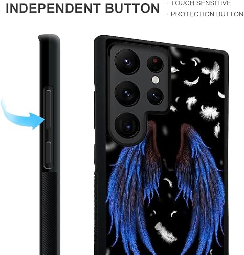 Miniatura 4 de ZHEGAILIAN Funda compatible con Samsung Galaxy S23 Ultra, diseño de alas de ángel Galaxy S23 Ultra para niñas, funda protectora de TPU suave