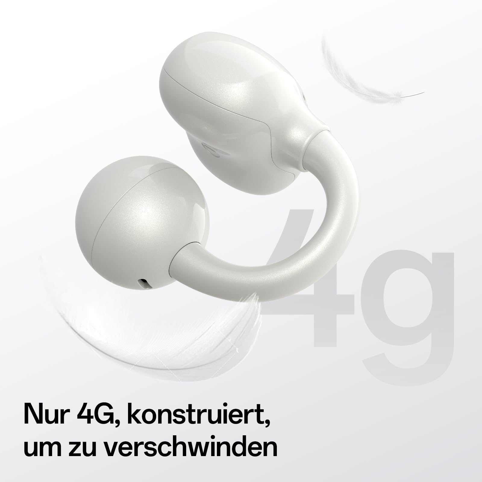 OpenRock E Open-Ear Kopfhörer Kabellos- Clip-On Ohrhörer - 4G Leichtgewicht - Bluetooth 6.0 - Starker Bass - 28h Spielzeit - KI Klare Anrufe - IPX4 Wasserschutz- App Steuerung- Bluetooth Earbuds
