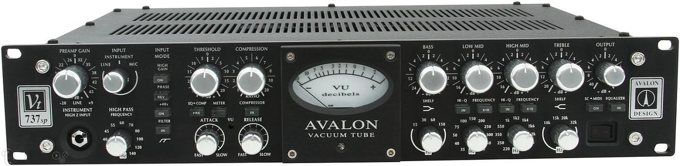 Avalon Design VT-737sp Channel Strip, Tube Microphone / Instrument Preamplifier Black with 1 Year Free Extended Warranty
