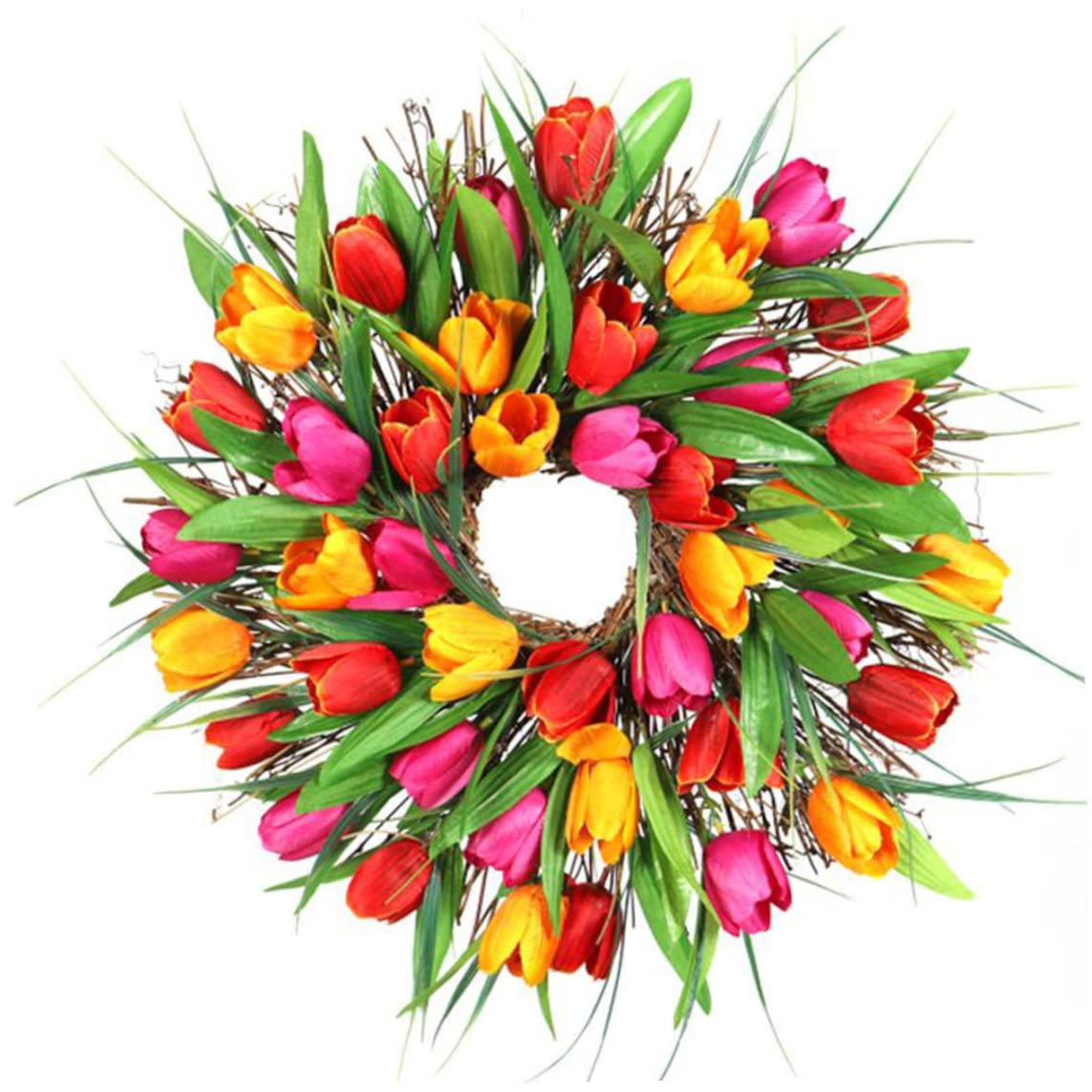Couronne de printemps porte d'entrée pour un accueil fleuri sans entretien