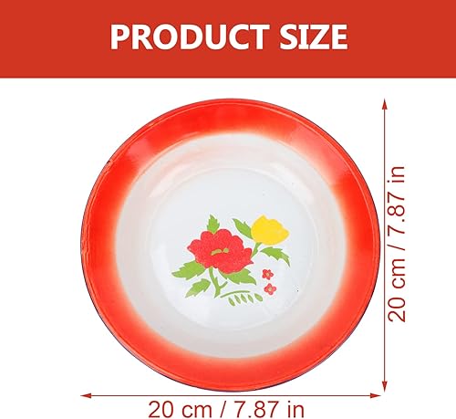 Miniatura 6 de Hemoton 3 unids vintage esmalte plato de fruta plato de frutas plato de ensalada vintage plato de lavado de esmalte vintage esmalte bandeja de