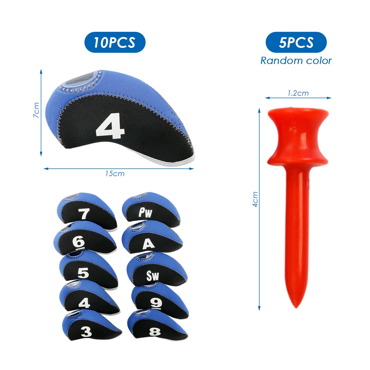 Fundas para Cabezas de Palos de Golf, 5 Clavos de Goma, Funda de Transporte