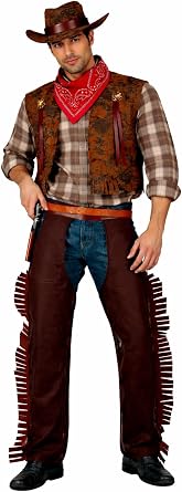 Wicked Costumes Mens Cowboy Fancy Dress Costume   Western Outfit Sheriff Rodeo Party Costume