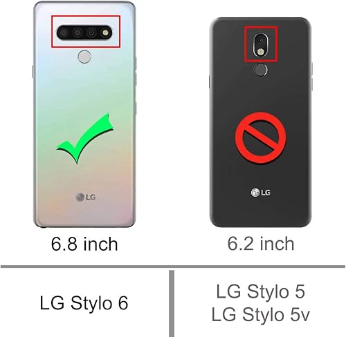 Miniatura 2 de Osophter Funda para LG Stylo 6, transparente, esquinas reforzadas TPU absorción de golpes, flexible para LG Stylo 6 (rosa-verde azulado)