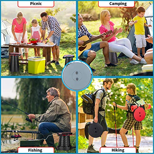 Image of Retractable Folding Stool, Portable Telescoping Stool with Storage Bag Lightweight Sturdy Load Capacity 400lbs, Foldable Camping Stool for Outdoor Fishing Hiking Gardening BBQ