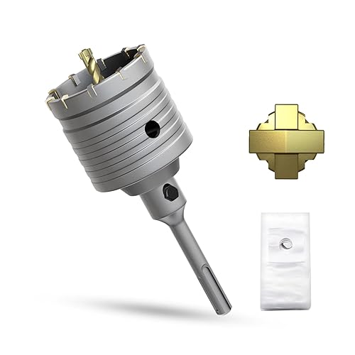 Miniatura 22 de Sierra de agujero de hormigón de 4", sierra de agujero de mampostería de 100 mm, con varilla de conexión SDS Plus de 220 mm para perforación de