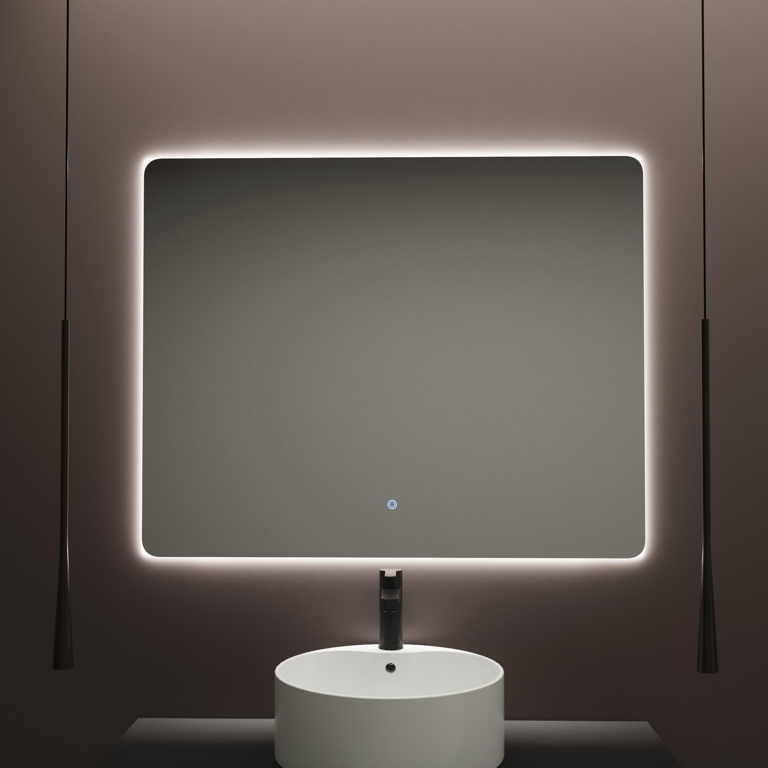 Baikal Espejo de Baño Rectangular | 100x80cm | Retroiluminado | Táctil con Antivaho | Tonalidades 3500K/4000K/6000K | Espejo con luz | Espejo con LED.