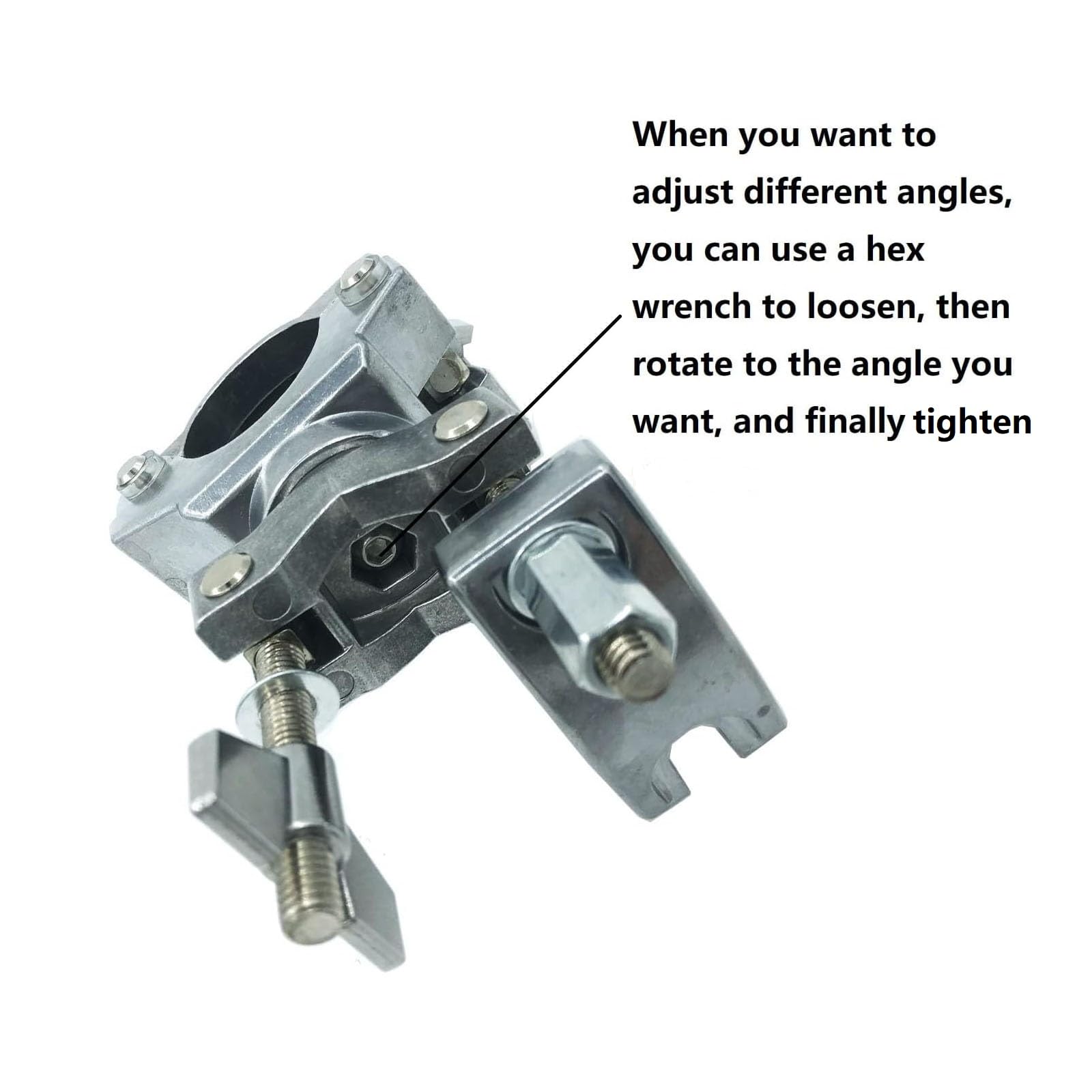 TUOREN Drum Rack Mounting Clamp with Electronic V-Drum Pad Mount Rod, 10mm Percu