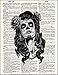 Dictionary Art Print - Day of the Dead Sugar Skull Girl Small- Printed on Recycled Vintage Dictionary Paper - 8