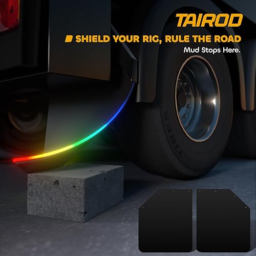 Miniatura 10 de TAIROD Aleta de barro para semirremolqueremolque, aletas universales negras de TPE resistente, 24 x 36 pulgadas, paquete de 2