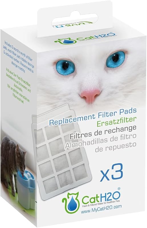 Refil de Filtro para Fonte de Água para Gatos e Cães Cat H2O com Esponja e Carvão Ativado R-015-CH Pacote com 3