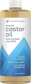 Home Health Original Castor Oil, Promotes Healthy Hair And Skin, Natural Skin Moisturizer - Pure, Cold Pressed, Non-GMO, Hexane-Free, Solvent-Free, Paraben-Free, Vegan - 32 fl oz