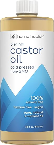 Home Health Original Castor Oil, Promotes Healthy Hair And Skin, Natural Skin Moisturizer - Pure, Cold Pressed, Non-GMO, Hexane-Free, Solvent-Free, Paraben-Free, Vegan - 32 fl oz