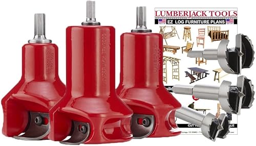 Miniatura 8 de Lumberjack Tools Kit Home Master de 1 pulgada, 1-12 pulgadas y 2 pulgadas (HSK3), rojo y cerradura de tronco XL de 2-12 a 8 pulgadas, soporte de