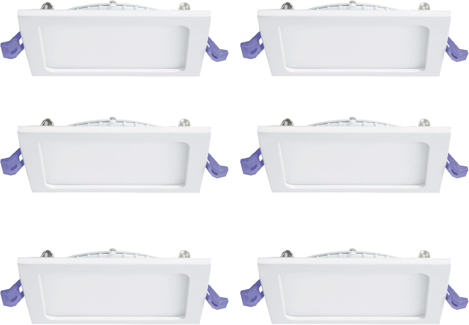 Nadair, 6’’ LED Recessed Ultra Slim Lights, 6-Pack, IC Rated, Dimmable, 12W=90W, 1000 Lumens, 3000K (Warm White), Large Junction Box, Quick Connect System, White Finish