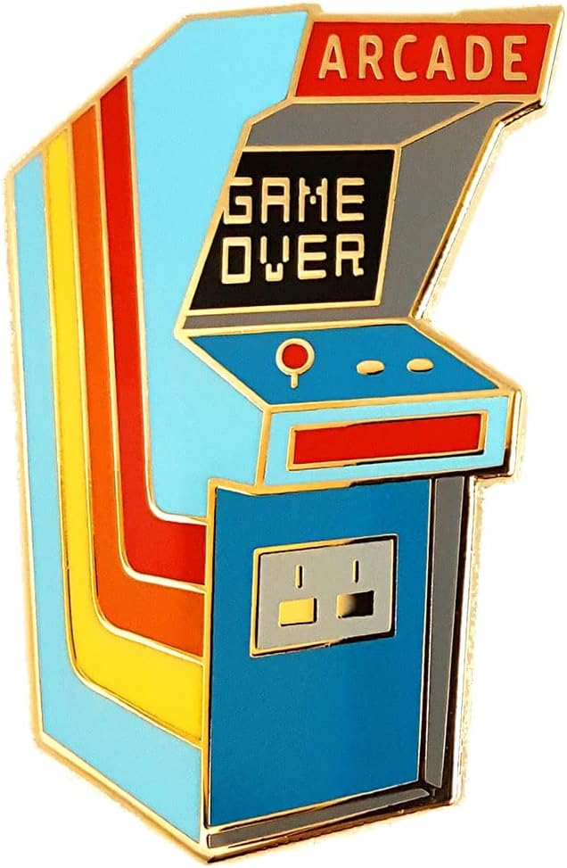 Vintage Retro Arcade Cabinet Enamel Lapel Pin