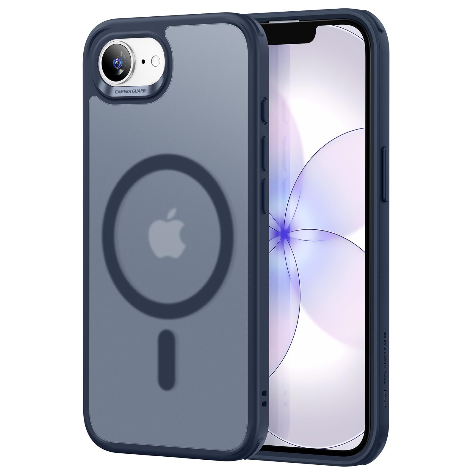 ESR iPhone 17e ケース【3倍米軍MIL規格・MagSafe対応】 iPhone16e用 phone17eケース 黄変防止 耐衝撃 米軍MIL規格認証 最大7倍の磁力ロック ワイヤレス充電 マグセーフ 指紋防止 滑り止め 軽薄型 PC背面TPUバンパー アイフォン16e iPhone17eケース Classicスマホカバーあいふおん17e(HaloLock)つや消しブルー