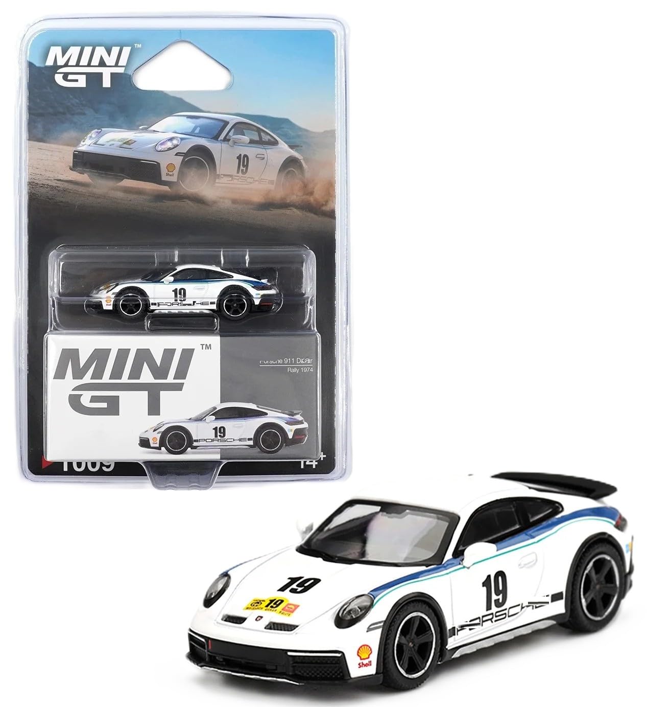 Diecast Model Car Compatible with Porsche 911 Dakar “Rally 1974” White 1:64 Scale Limited Edition Mini GT MGT01009