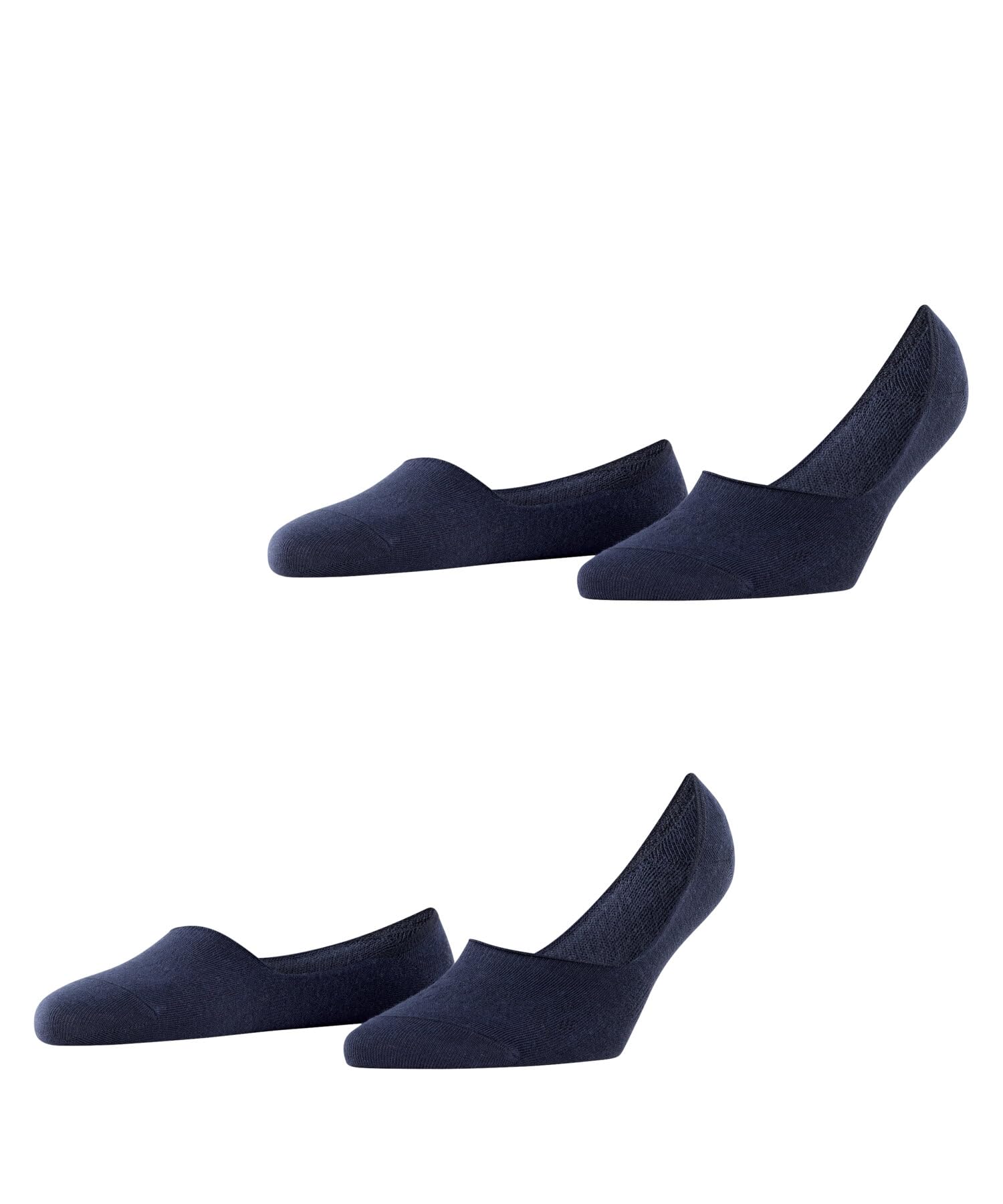 Burlington Women's Blue Marine 6120 Everyday Multipack W In Cotton No-Show Plain 2 Pairs Liner Socks, 4-5