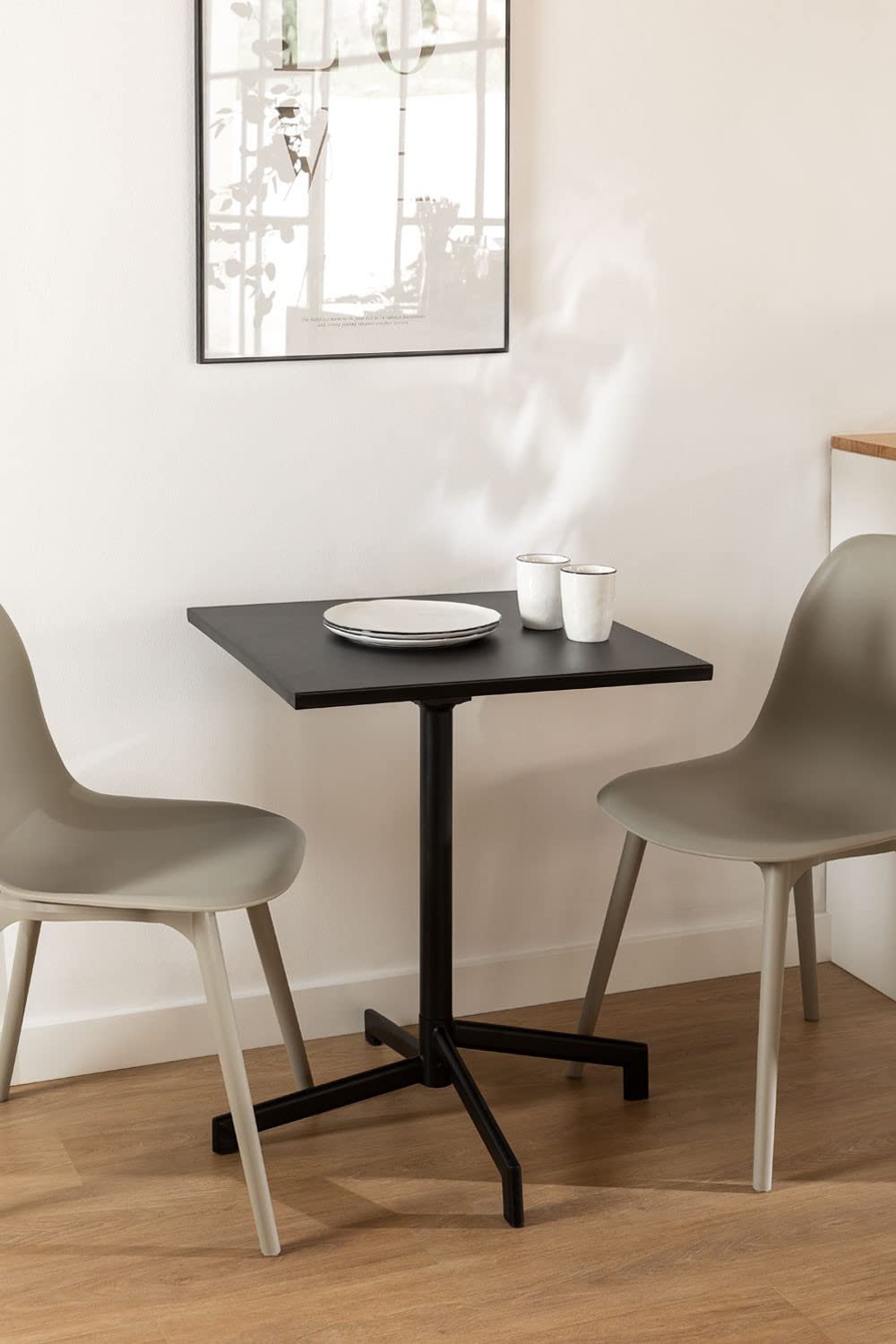 SKLUM Table de Bar Pliante et Convertible en 2 Hauteurs en Acier (60x60 cm) Dely Noir