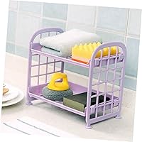 Vista 9 de Alipis Plastic Storage Shelf Organizer for Bathroom and Kitchen Easy to Install Desktop Rack for Toiletries Fruits and Vegetables