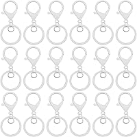 Vista 15 de 30Pcs Lobster Claw Clasps Keychain for Jewelry Making,Metal Lobster Clasp Swivel Trigger Clips with Jump Rings Flat Split Keychain Ring for DIY