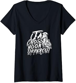 Womens Jab cross hook uppercut - Boxer muscles and goals V-Neck T-Shirt
