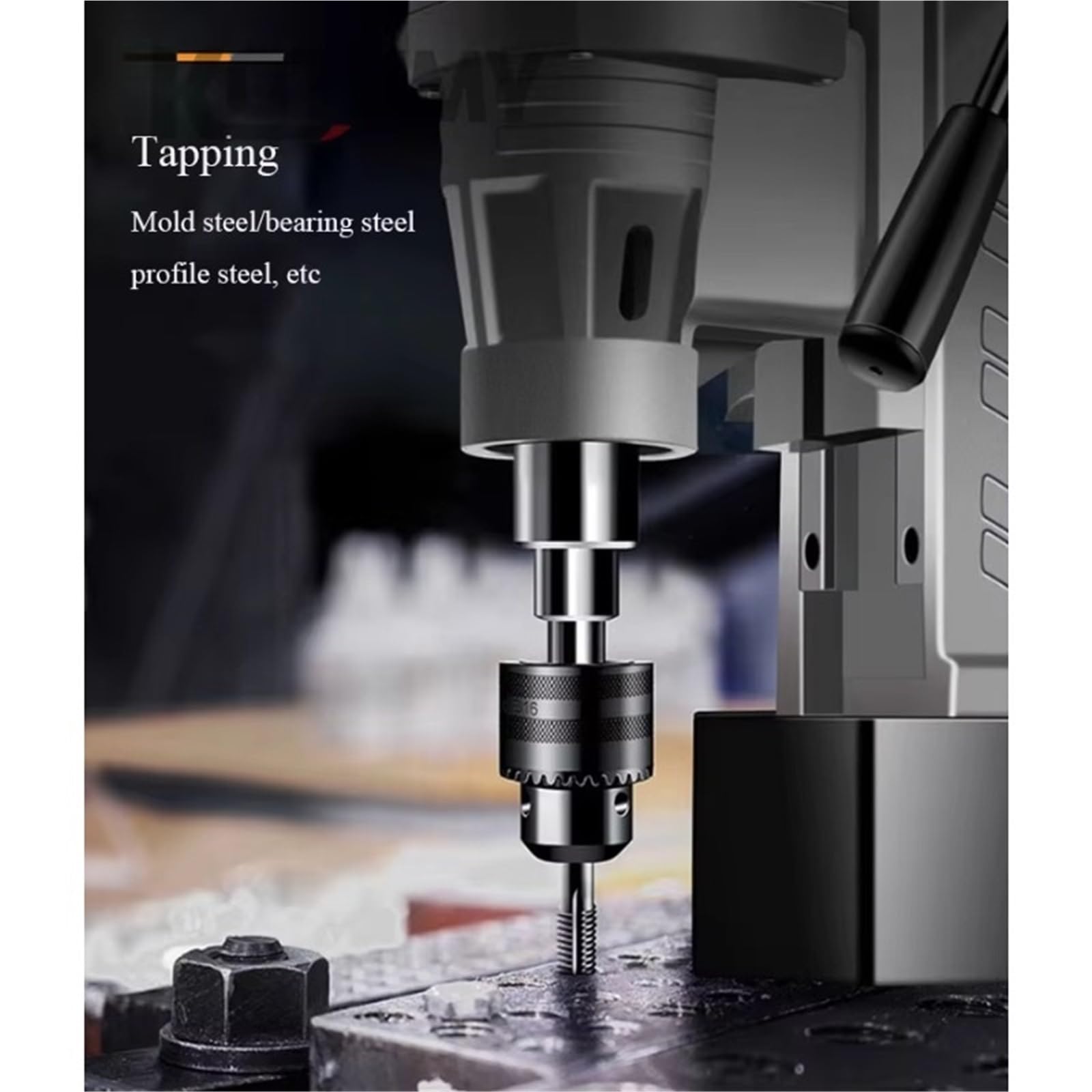 Potente prensa de taladro magnética, máquina de perforación eléctrica de grado industrial para perforación, resistente, rendimiento de precisión, ideal para metalurgia