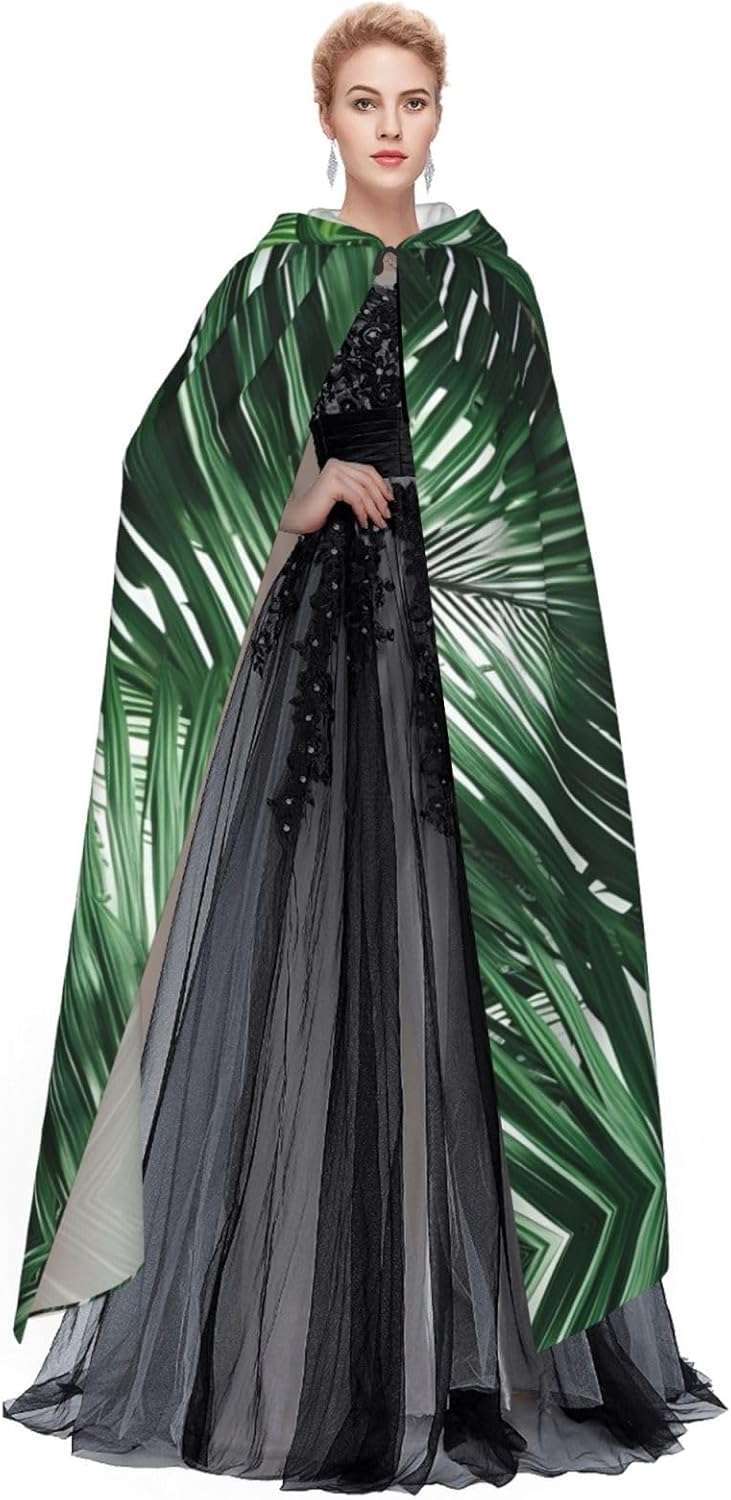 SSIMOO Palm Leaf Eye-Catching Cosplay Costume Cape for Women - Unisex Vampire Cloak for Halloween.