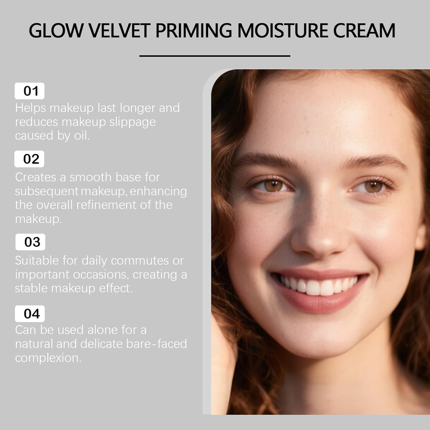 Crema idratante primer Glow-Velvet, minimizzante dei pori e primer fissante per il trucco a lunga durata, idratante viso quotidiano per tutti i tipi di pelle,3PCS