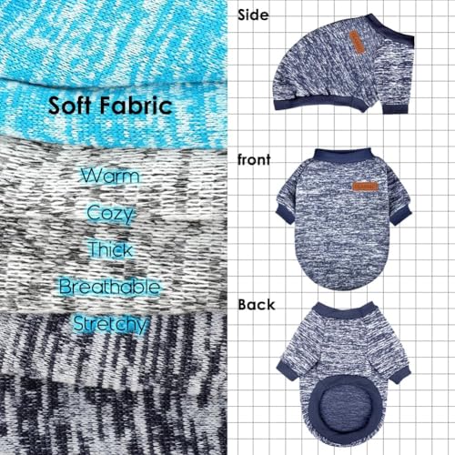3 Pack Dog Sweaters for Small Dogs Girl Boy Winter Fleece Clothes Warm Soft Dog Sweatshirt Outfit for Dogs Cats Pet Apparel - Image 6