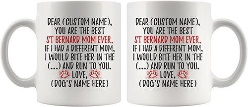 Miniatura 5 de Taza personalizada de San Bernardo para mamá de perro de San Bernardo, San Bernardo para mujer, mamá de perro de San Bernardo, regalo de dueño de