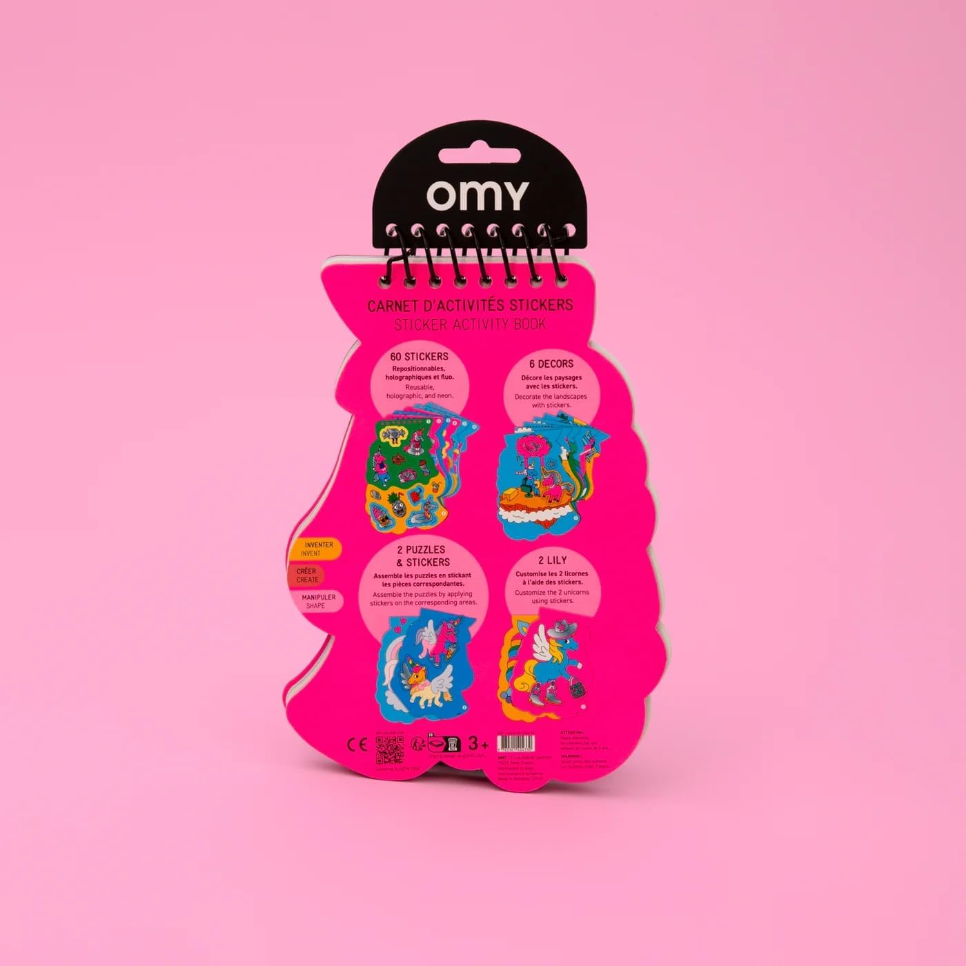 Omy Sticker Activity Book – Lily Theme - Fun And Creative Activity | 60 Holographic & Colorful Stickers | Easy And Enjoyable For Kids | Personalization Activity For Children Ages 4+