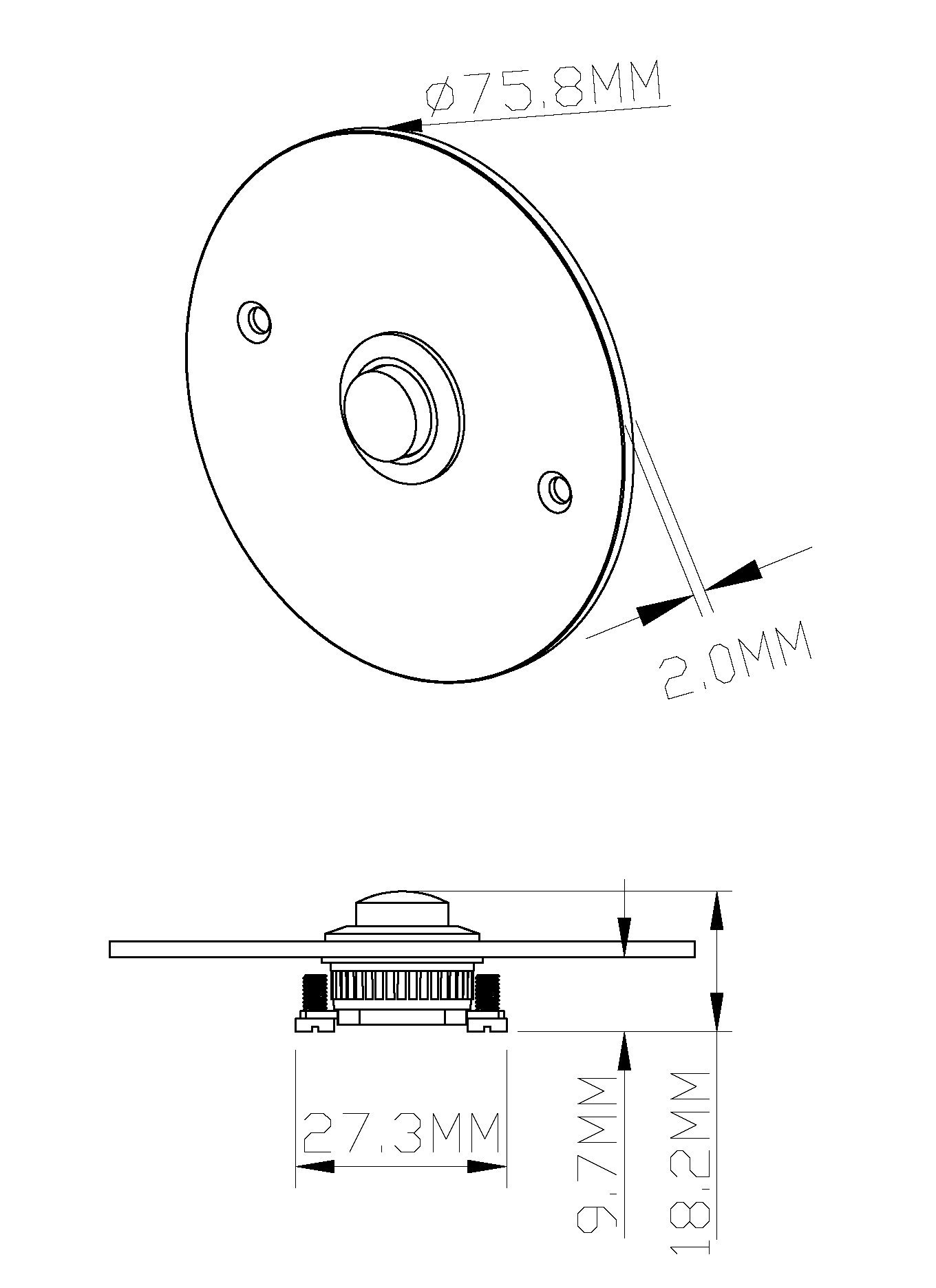 HUBER bouton de sonnette en métal - bouton de sonnette I en laiton chromé - bouton-poussoir